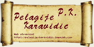 Pelagije Karavidić vizit kartica